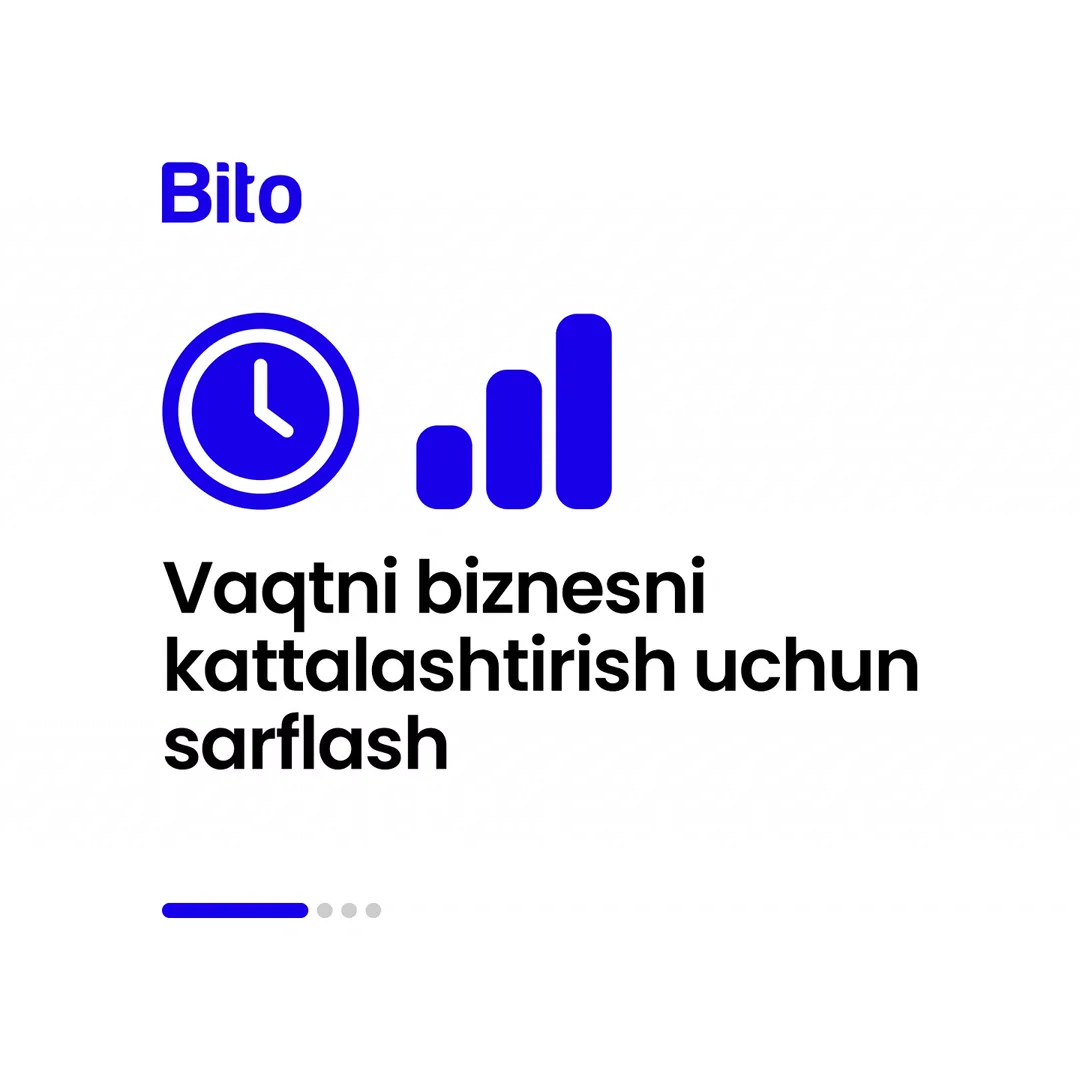 📒 Samarali biznes qilish sirlari nimada?

💸 Biznesni avtomatlashtirgandan kegin nimalarga erishasiz?

📈 Bito - Biz bilan barchasiga… (2/5)