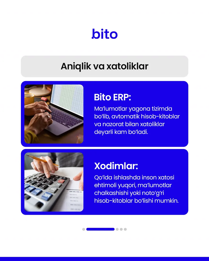 ⏱ Tez qaror, aniq harakat — bu ERP.

📈  Bito - Biz bilan biznesingizni avtomatlashtiring!

Batafsil:
☎️ 78-113-14-04 | Chat

Instagram |… (3/6)