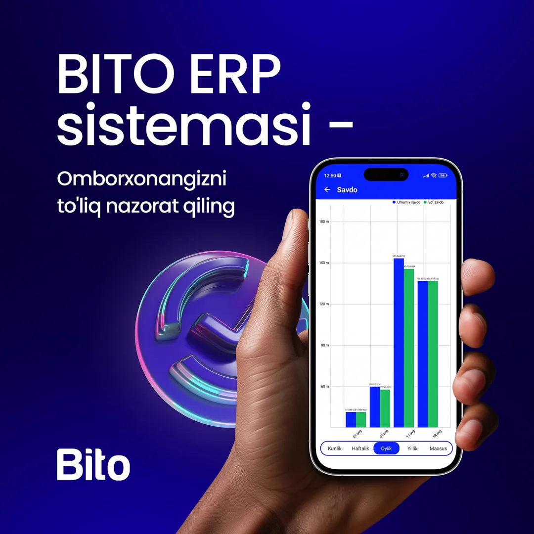 🏠 Omborxonangizda to’liq nazorat o’rnatmoqchimisiz?
📈 BITO ERP sistemasi bilan Ombordagi mahsulotlaringiz qoldig‘i, hisobotlari va… (5/5)