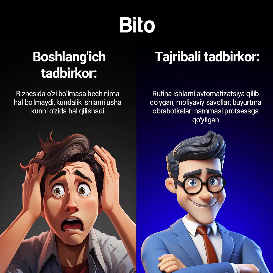 Biznesingizni Bito bilan avtomatlashtiring! ✅

24/7 biznesingizdagi har bir moliyaviy holat bo’yicha habardor bo’ling!

☎️Batafsil ma’lumot… (1/3)