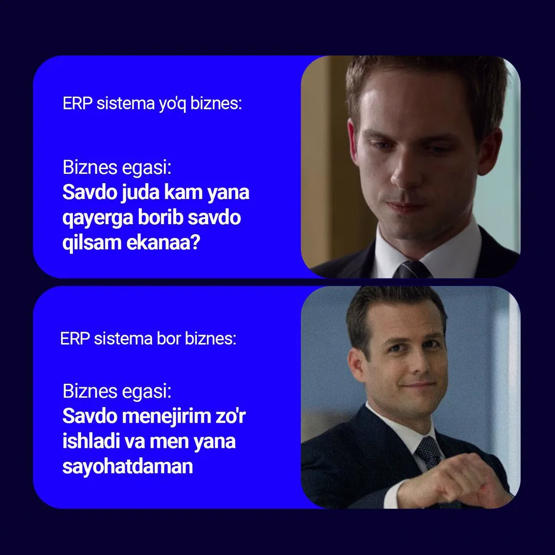 ERP sistemasi bor va ERP sistemasi yo‘q bizneslarning farqi nimada? 🤔

Aniq farqni bilib olish uchun swipe qiling ☝️

☎️   Batafsil… (4/4)