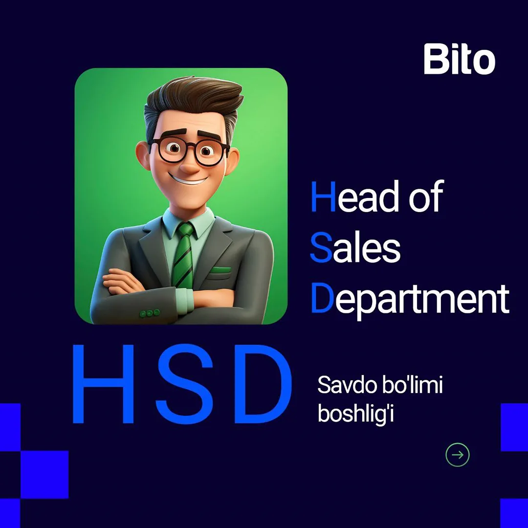 Biznesda qanday lavozimlar bor? 🤔

Bito jamoasi sizlarni ular bilan tanishtiradi 🔥

☎️Batafsil ma’lumot uchun:
+998781131404 (5/6)