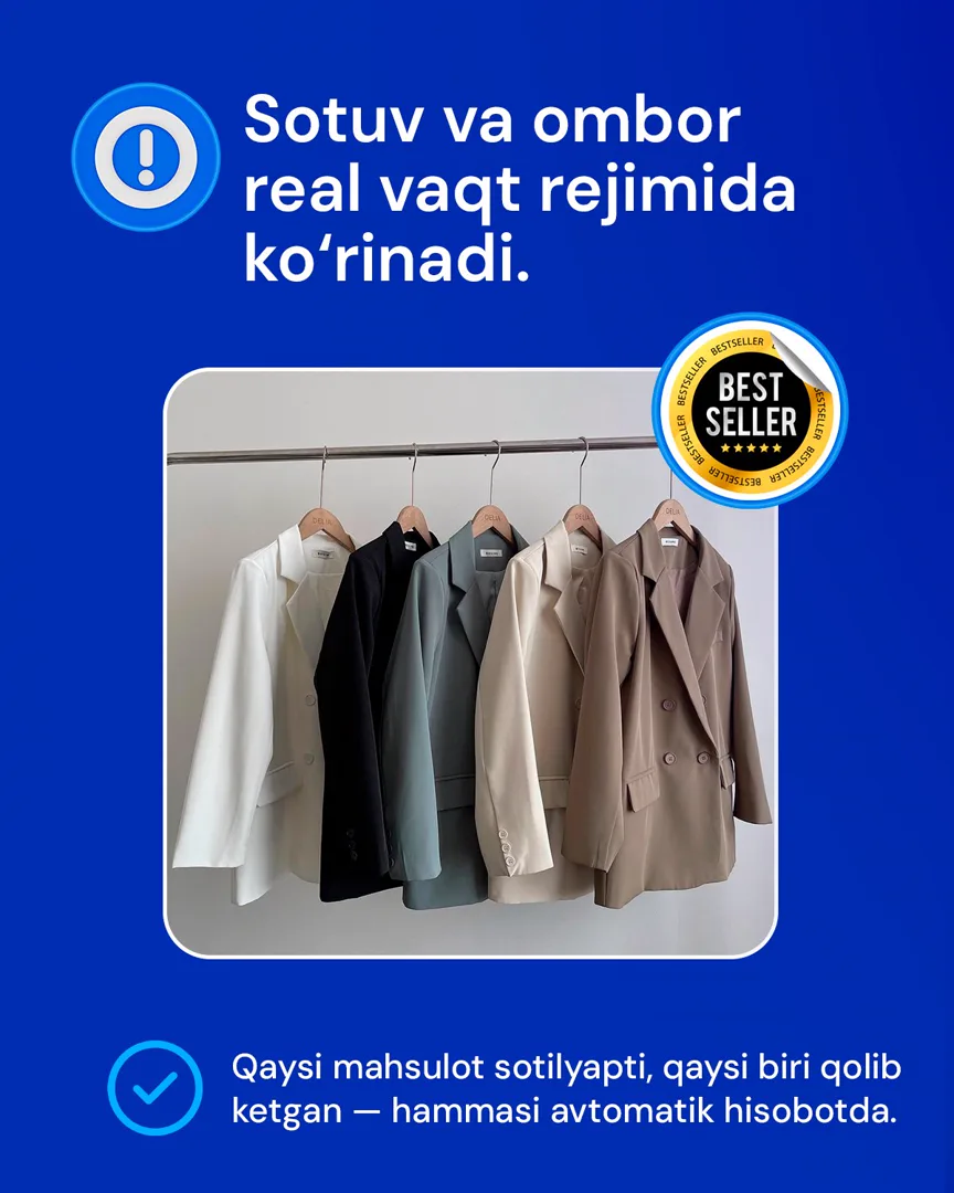 Nega kiyim-kechak do'konini avtomatlashtirish kerak ?
Biznes kengayib borgani sari uni boshqarish qiyinlashadi. Deyarli har bir bo'limda… (2/6)