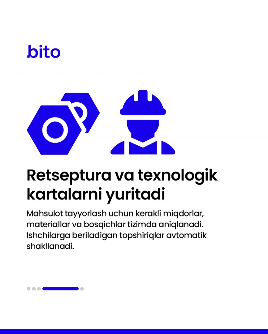 ✅ Bizni tanlashingiz uchun asosiy sabablar.

📈  Bito - Biz bilan biznesingizni avtomatlashtiring!

Batafsil:
☎️ 78-113-14-04 | Chat… (5/6)