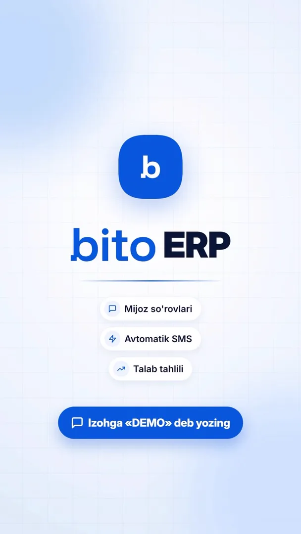 Biznesingiz hisobi bir joyda! Ombor, savdo va hisobotlar Bito ERP’da. Boshqaruvni oson qiling!