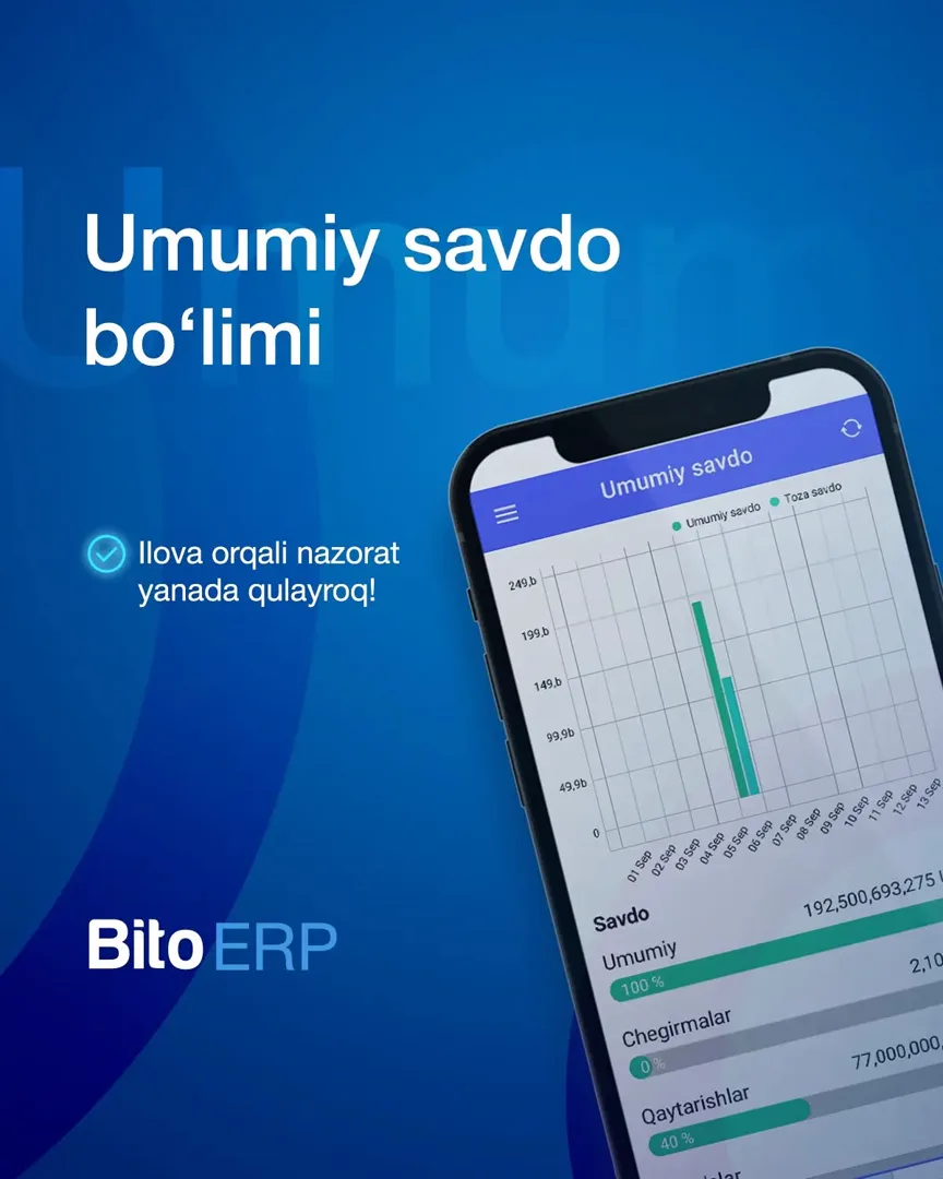 Biznesingizni masofadan boshqaring

Rahbarga kerakli barcha raqamlar — Bito Boss mobil ilovasida!

Ilova biznes egalari uchun yaratilgan… (2/5)