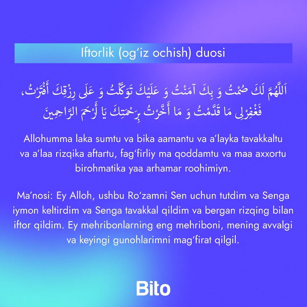 Barchangizni muborak Ramazon oyi bilan tabriklaymiz 🌙

Bu oy hayotga yangilanish, tanani poklash, quvonch va baxt olib kelsin 🙏

Ollohim… (5/5)