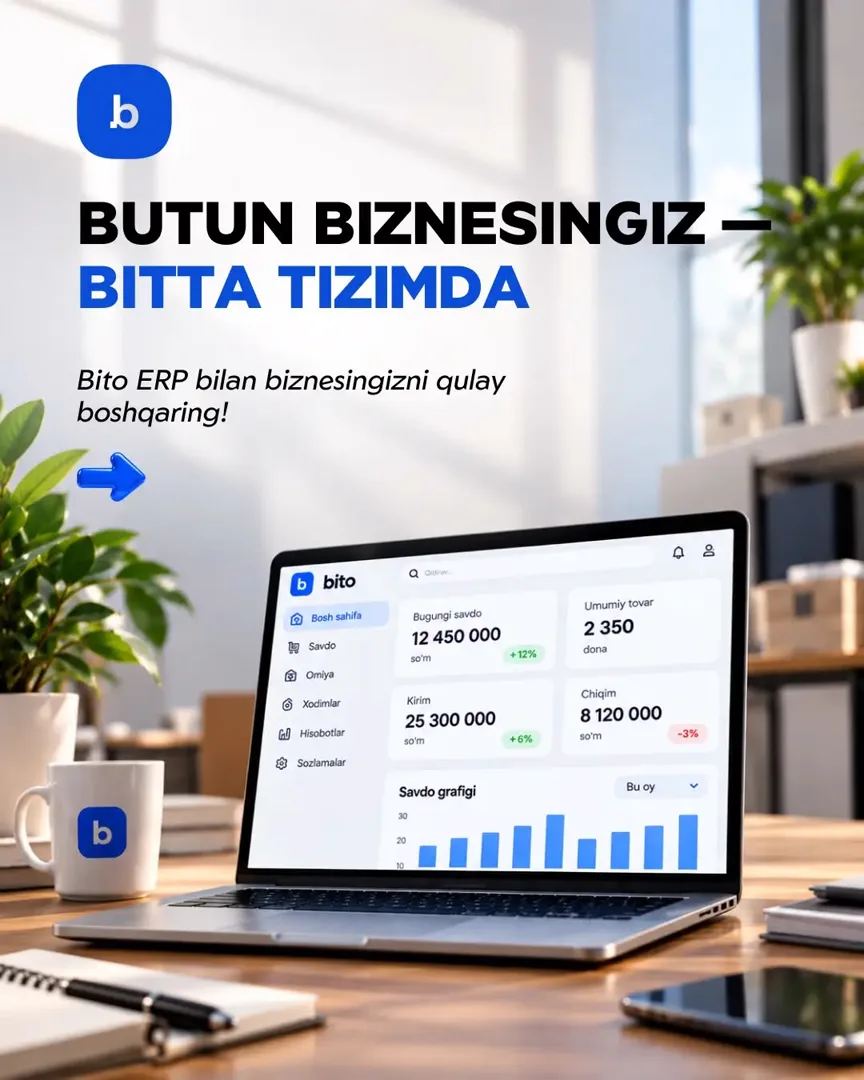 BITO ERP - biznesingizni bita tizimda boshqaring (1/6)