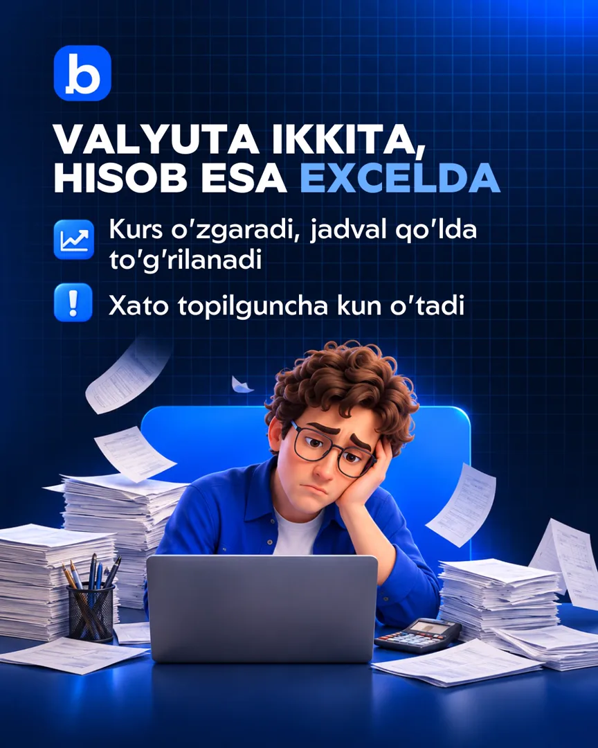 Valyuta hisobni BITO ERP ga topshiring (2/5)