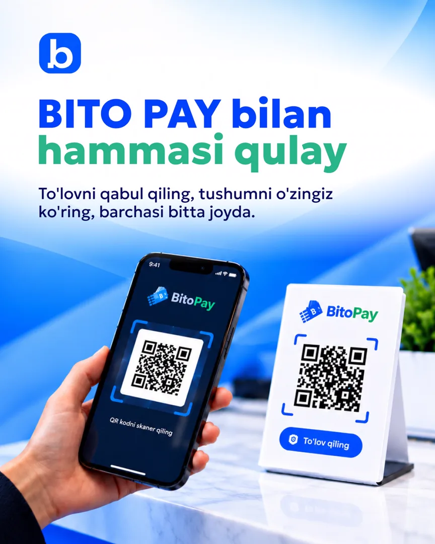 Bito pay bilan hammasi qulay! Tolovni qabul qiling, tushumni o’zingiz ko’ring hammasi bitta joyda!