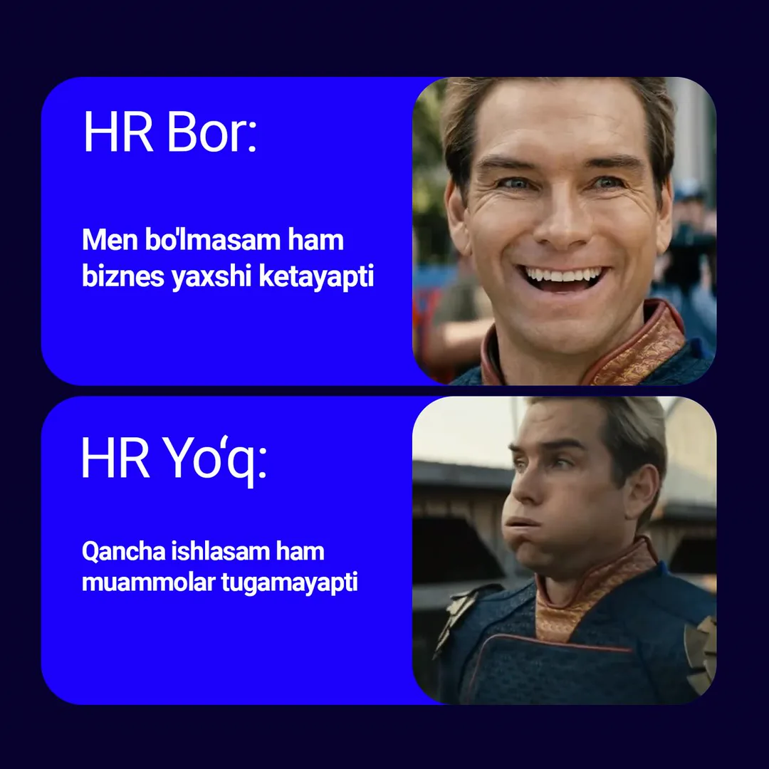 HR bor va HR yo’q biznesning farqi nimada? 🧐
To’liq ma’lumotga ega bo’lish uchun rasmlarni ohirigacha ko’ring ☝️
☎️ Batafsil ma’lumot… (5/6)