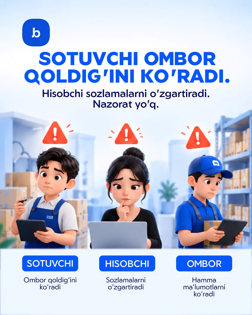Xodimlaringizni nazoratga oling! Hammasi BITO ERP bilan oson! (2/5)