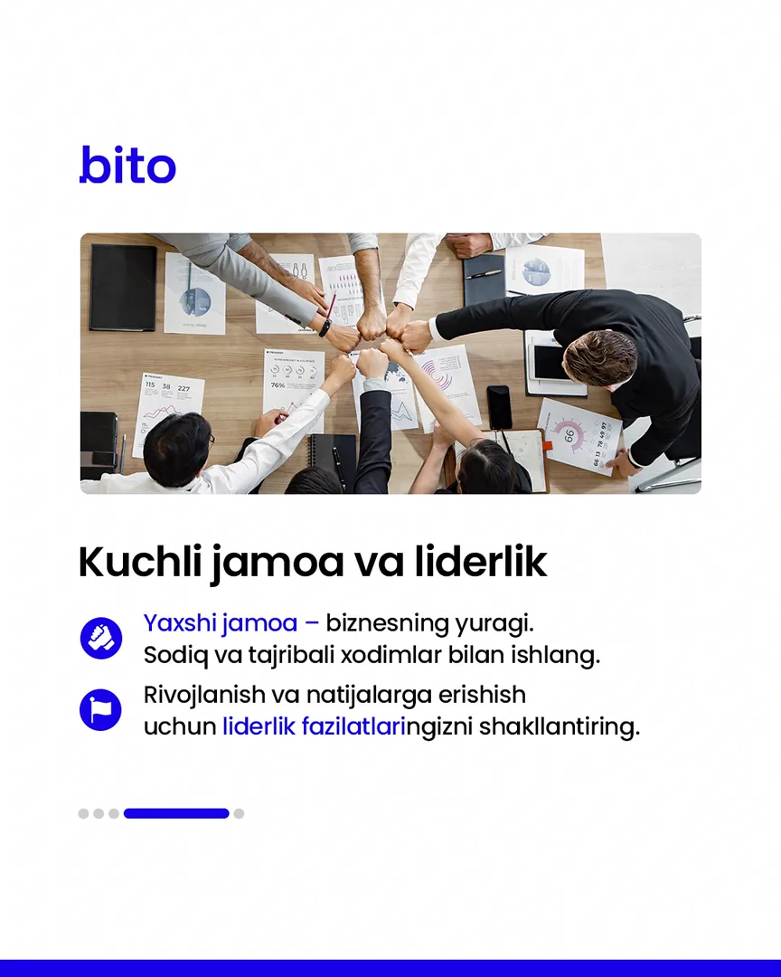 💸 Biznesda omadga erishish uchun nimalar qilish kerak?

⭐️ Biz bilan aniq natijalarga erishing.

📈 Bito - Biz bilan biznesingizni… (5/6)