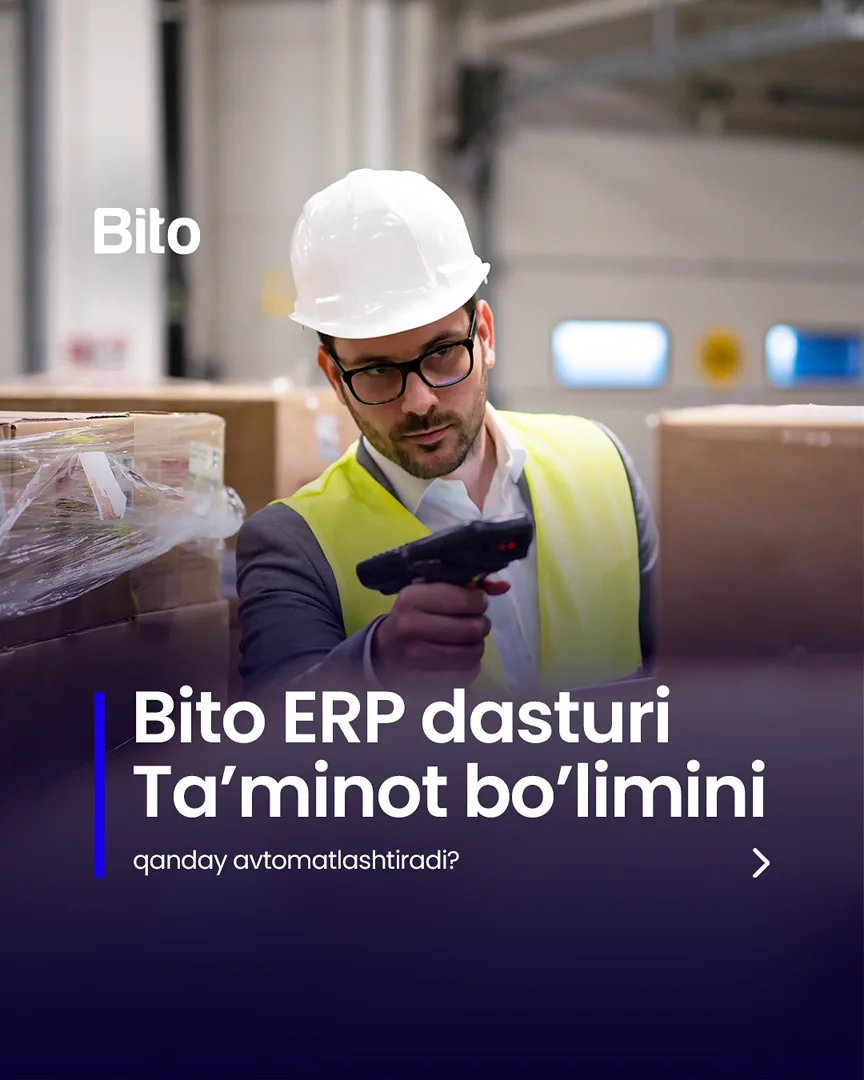 🚚 Ta’minot bo’limingizni to’liq avtomatlashtiring

💻 Xarajatlaringizni online nazorat qiling

📈 Bito - Biz bilan biznesingizni… (1/5)