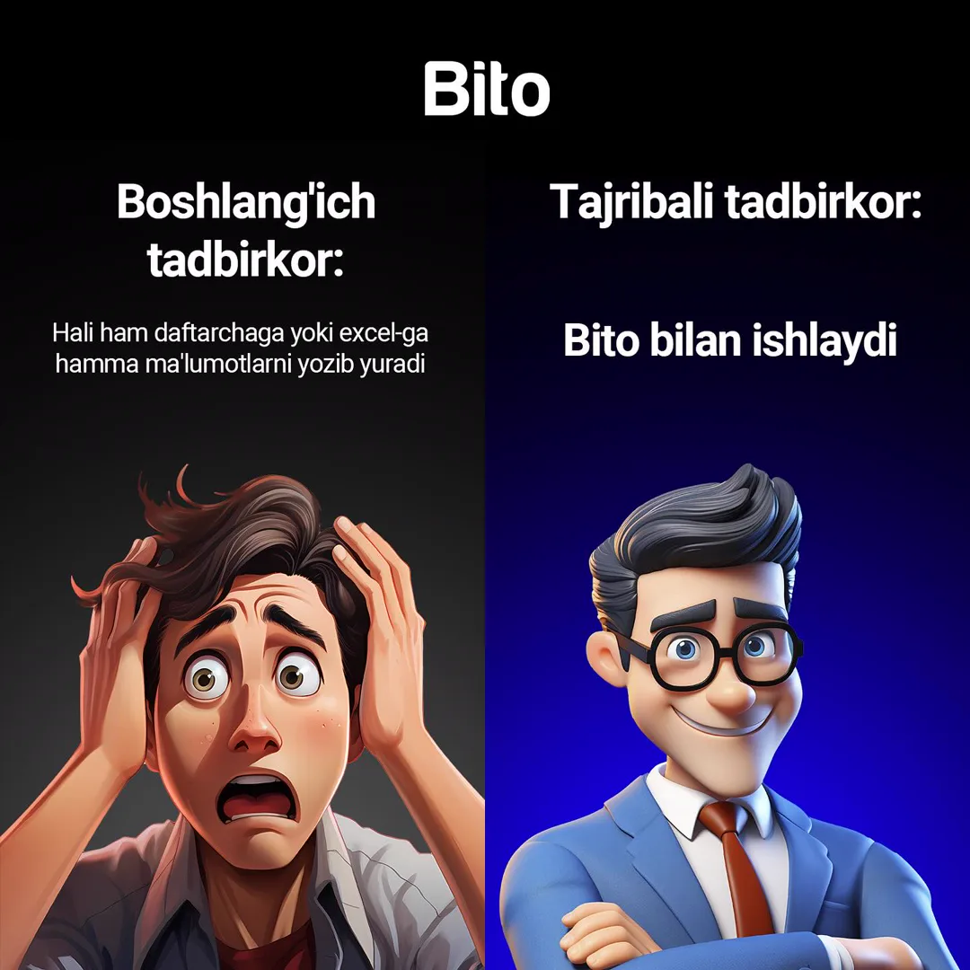 Biznesingizni Bito bilan avtomatlashtiring! ✅

24/7 biznesingizdagi har bir moliyaviy holat bo’yicha habardor bo’ling!

☎️Batafsil ma’lumot… (3/3)