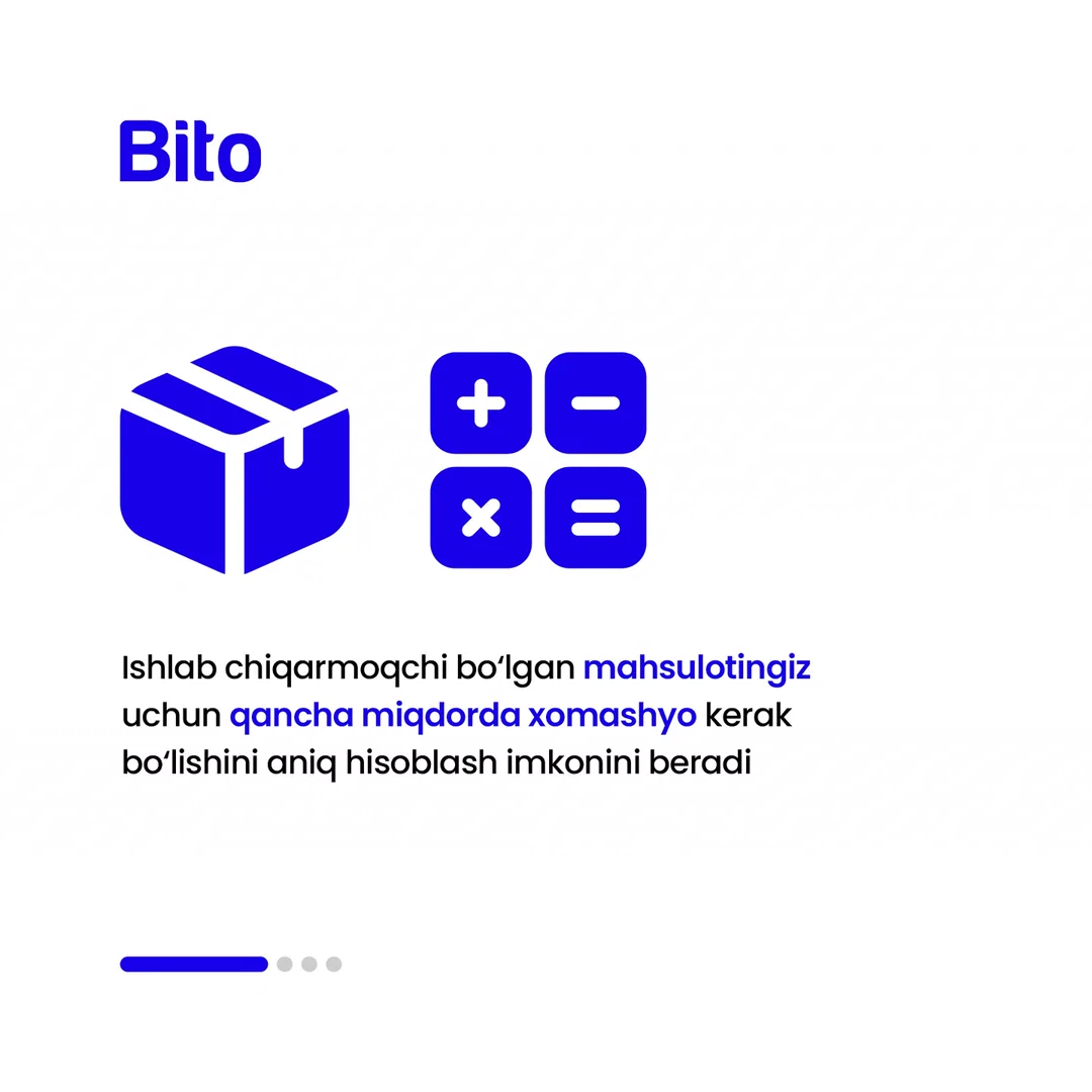 🤯 Ishlab chiqaruvchilarning eng katta muammolariga yechim beramiz!

🧮 Endilikda siz ishlab chiqarayotgan mahsulotlaringiz tannarxi, sof… (2/5)