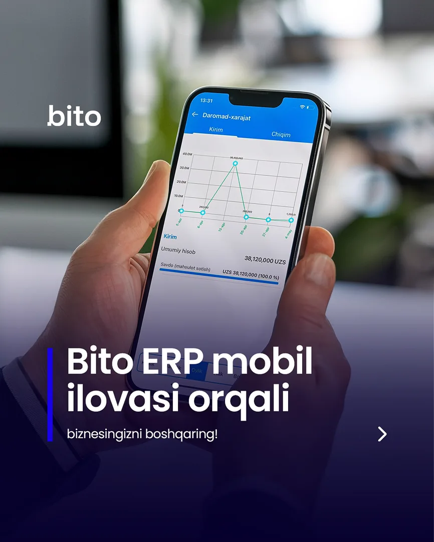 📱 Bito endi doimo yoningizda — mobil versiyada!

📈  Bito - Biz bilan biznesingizni avtomatlashtiring!

Batafsil:
☎️ 78-113-14-04 | Chat… (1/5)