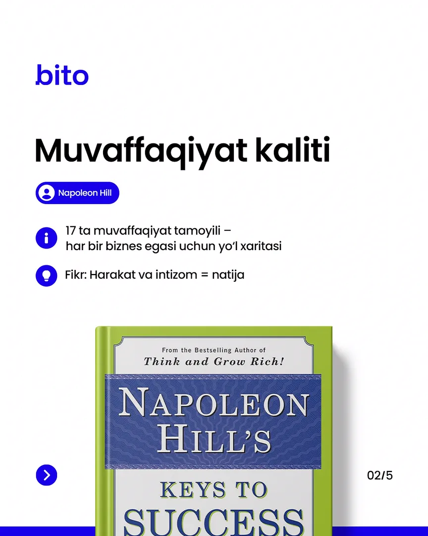 📚 Biznesmenlar uchun TOP-5 kitob

📈  Bito - Biz bilan biznesingizni avtomatlashtiring!

Batafsil:
☎️ 78-113-14-04 (3/6)